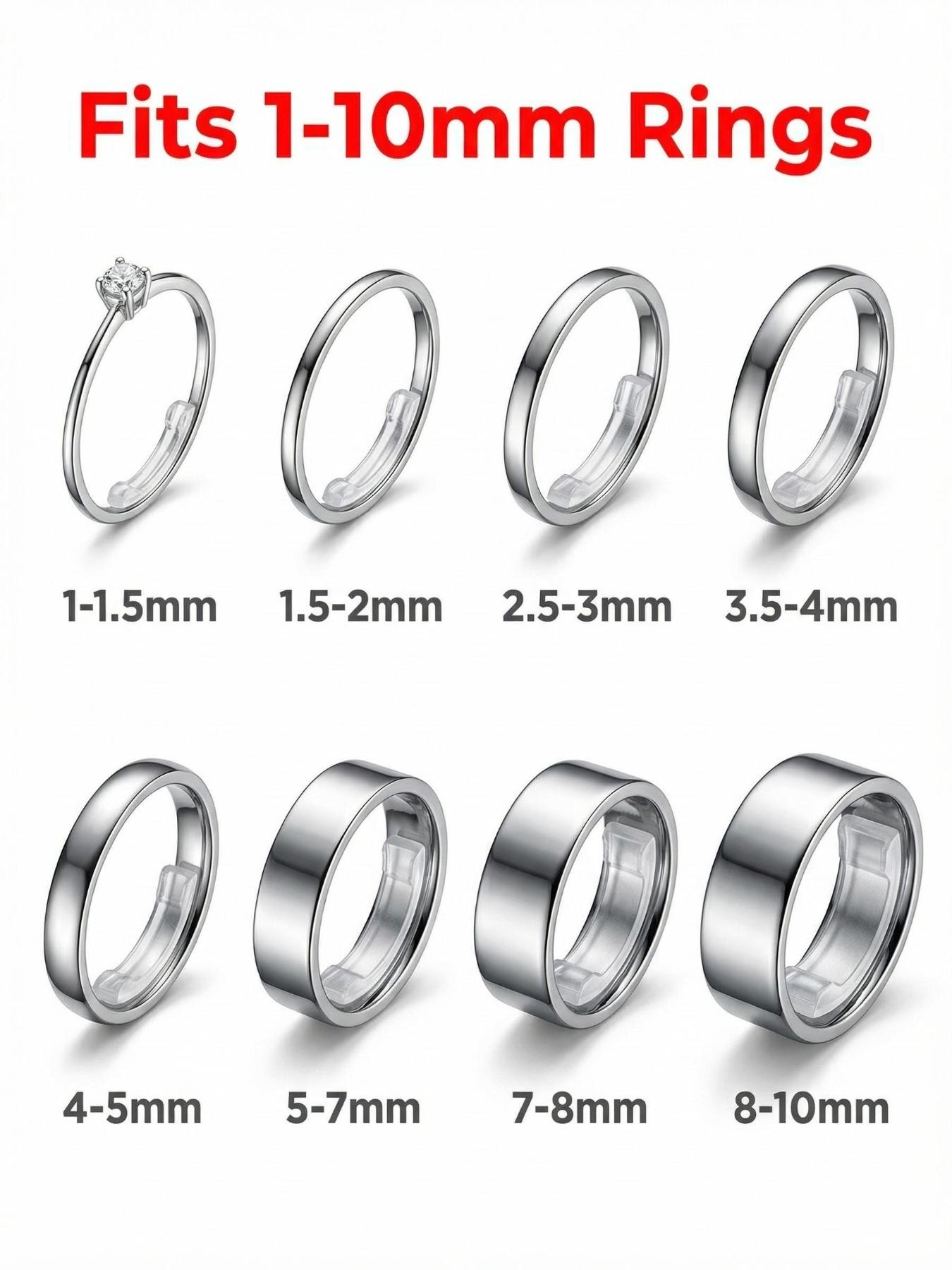 20 Piece Ring Sizing Adjuster Set, Invisible Ring Protector for Men and Women, Includes Polishing Cloth, Anti-Slip Ring Sleeve, Wedding Band Adapter