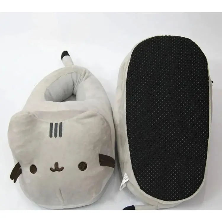 Cartoon Full-Covered Cat Fuzzy Warm Cozy House Slippers, Soft Plush Doll Home Footwear, 1-Size Winter Slides for Women, Indoor Bedroom Home Use, Fuzzy Warm Slippers, One Size