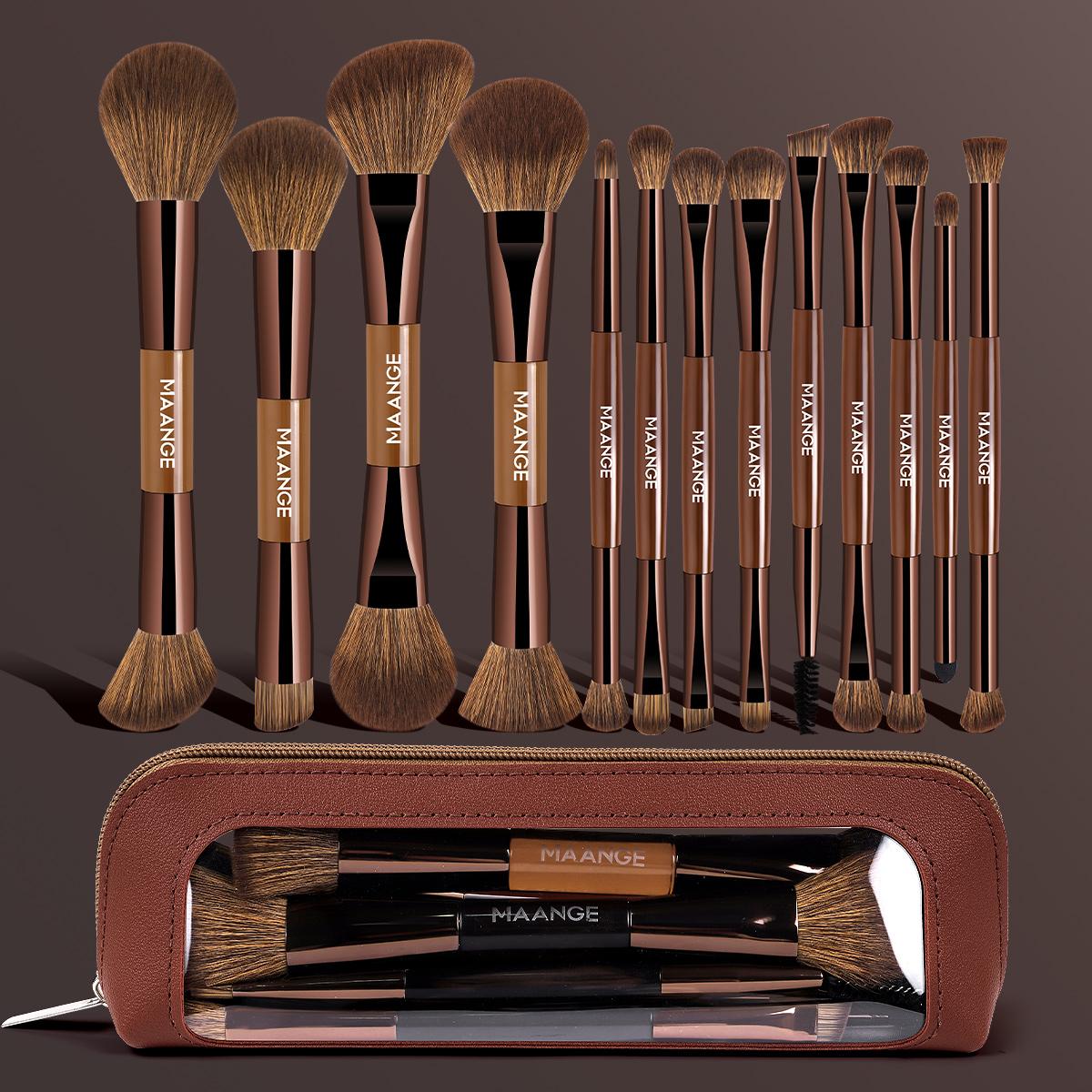 Maange 14-Piece Makeup Brush Set with 13 Brushes & Cosmetic Bag, Foundation Brush, Concealer Brush, Blush Brush, Eyeliner Brush