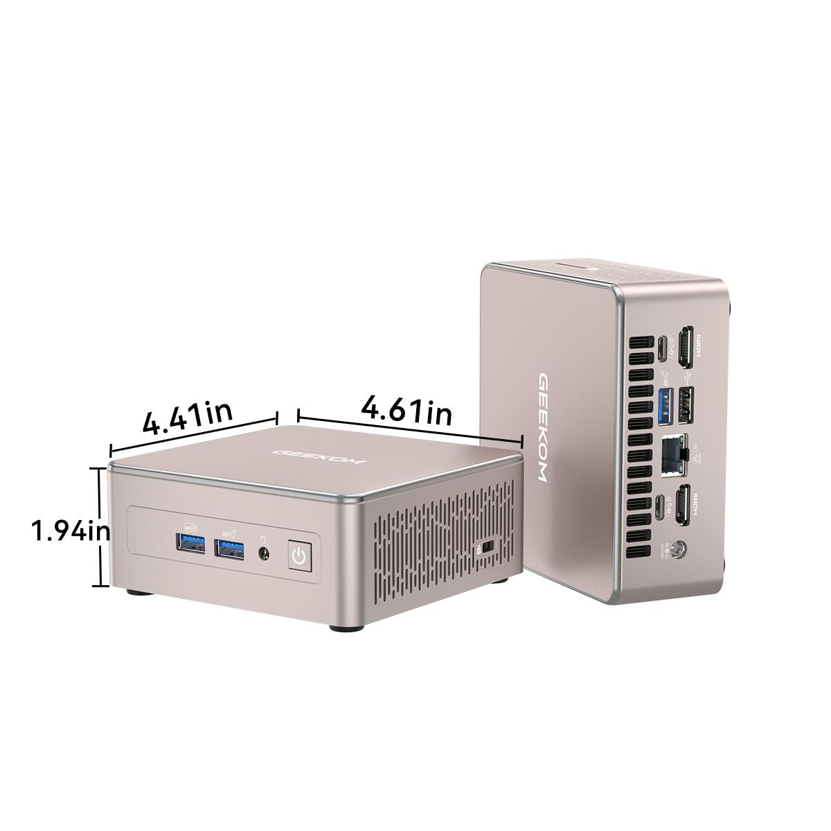 GEEKOM A5 2026 Edition Mini PC AMD Ryzen 5 7430U Cpu 16GB RAM 512GB & 1TB SSD Win11 Pro 3-Year Warranty WiFi 6 Bluetooth USB 3.2 2 HDMI 2 USB-C HDD Slot Manual Upgrade Required 4K Display Home Office Computer Cpu Made For Gaming chrismas gift