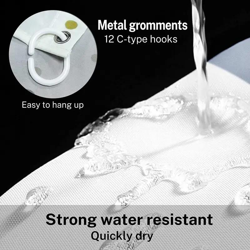 Romantic Sea View Pattern Bathroom Decorations, Including Shower Curtain & Toilet Lid Cover & U-shape Mat & Rectangle Mat, Bathroom Accessories for Home Decor