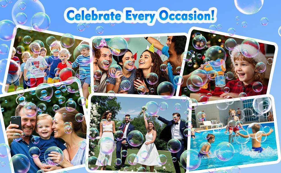 Kids Bubble Gun Colorful Lights Bubble Machine Children Automatic Bubble Machine with Bubble Solution, Gifts for Boys and Girls Ages 3-8