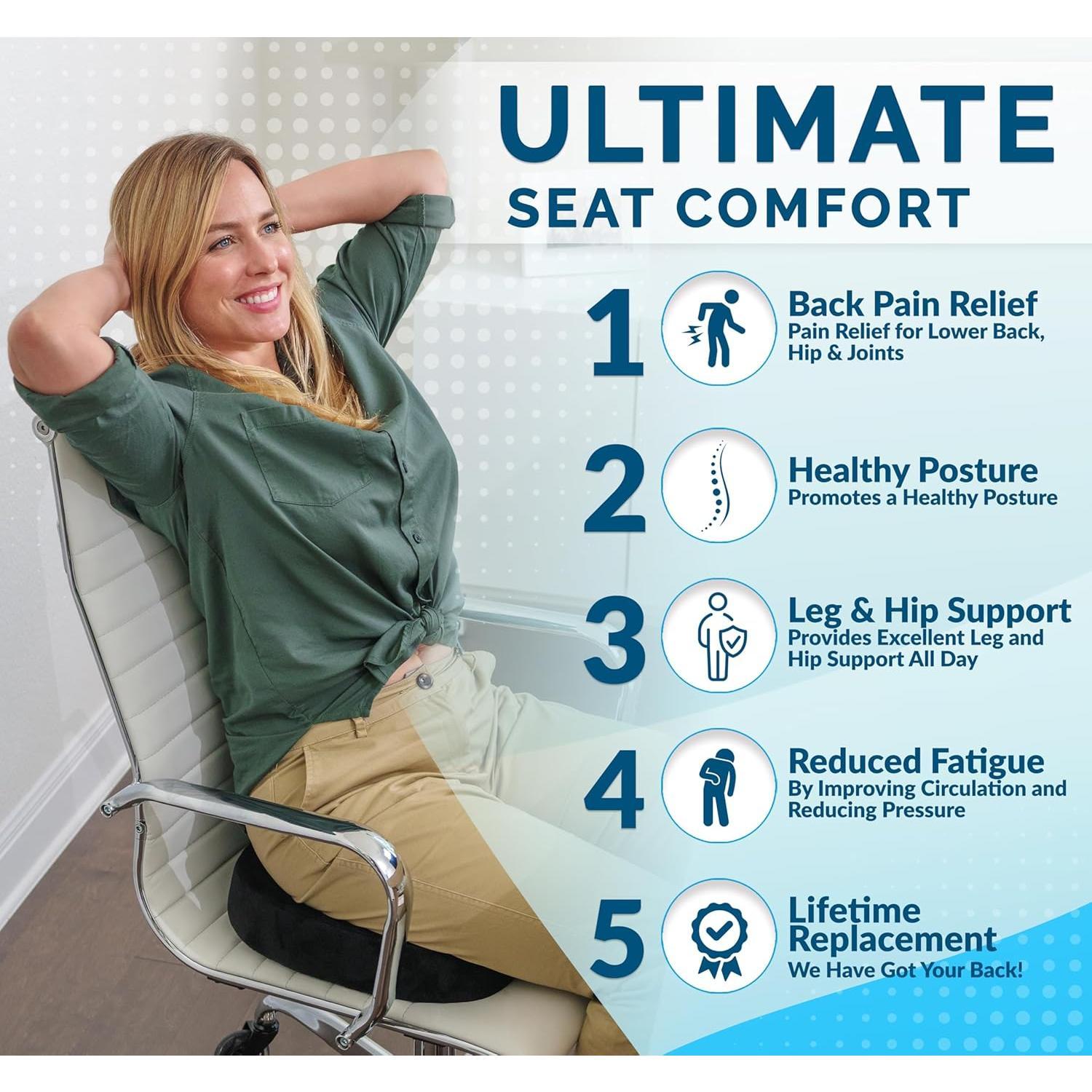 Gel  Seat Cushion & Foot Rest Bundle - Office Chair Cushion Foot Rest for Under Desk -  Memory  -  and