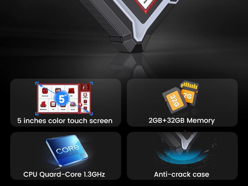 ANCEL DS100 OBD2 Scanner, Code Reader, Engine/Transmission/ABS/SRS Diagnostic Tool with 7 Special Functions, Touch Screen, Lifetime Free Updates, Customer Service