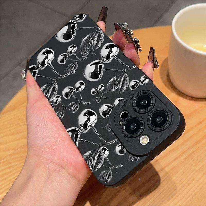 Cherry Pattern Phone Case, Anti-drop Cellphone Protective Case, Total Protective Shockproof Mobile Phone Cover for iPhone