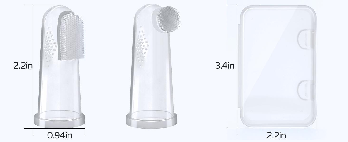 Baby Finger Toothbrush for Training Teething, Newborns Toddler Silicone Baby Toothbrush,Baby Oral Cleaner Massager,2PCS