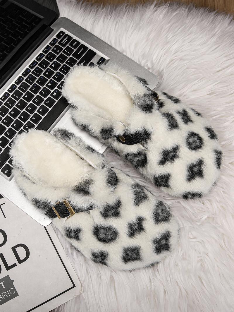 Women Men High-Quality Faux Fur Slippers Indoor, Anti-Slip Warm Outdoor Shoes, Casual Fashion Winter Boots, Perfect Gift Choice