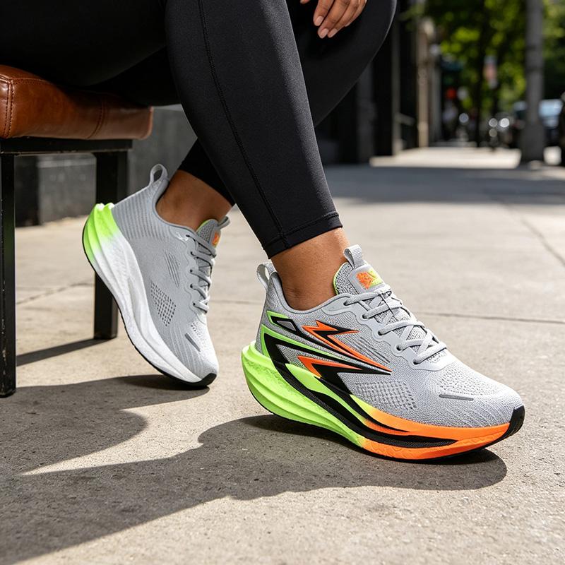 New Men's Lightweight Cushioned Athletic Running Shoes, Breathable Mesh Gradual Thick Sole, Soft Elastic Outsole Anti-Slip Durable, Multi-Color Options