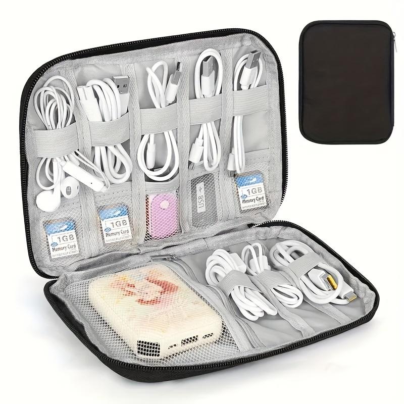 Travel Storage Bag, Portable Digital Makeup Pouch, Waterproof Organizer for Cables, USB Drives, Phones, Watches, All Seasons