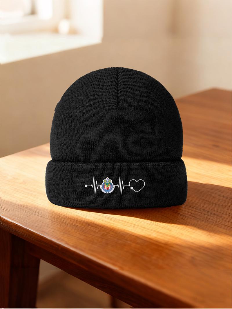 Chivas de Guadalajara Mexican Soccer Team I Heart 2026 new model Multi Color Soft Fabric Winter Cap Warm Cozy Unisex Knit Hat with Universal Fit, Versatile Headwear for All Genders & Cold Weather Graphic Hat