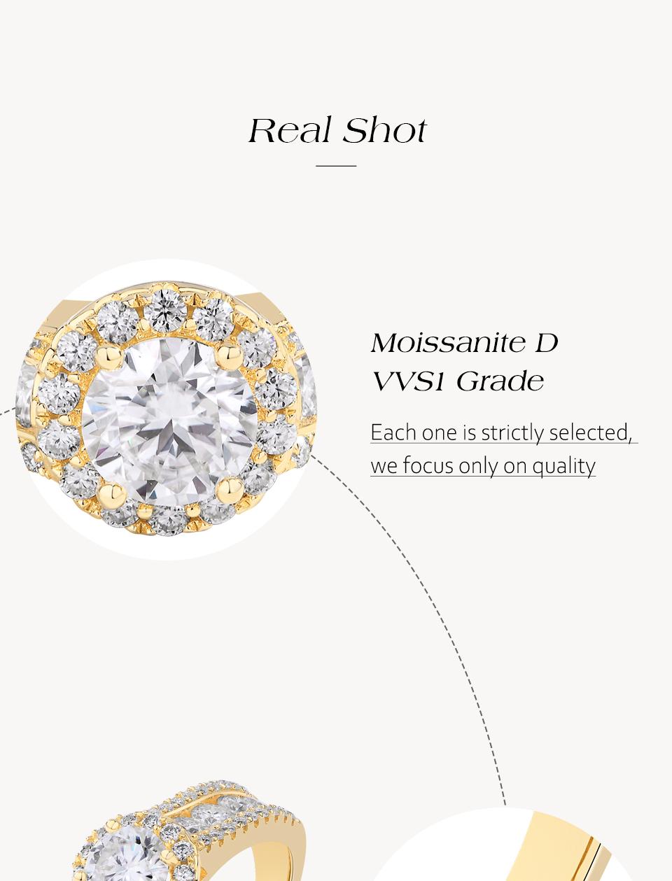 New Round Cut 1.0ct Full Lab-Created Moissanite Ring Engagement Promise Rings Fine Jewelry Gift for Her R241 SpringStatements