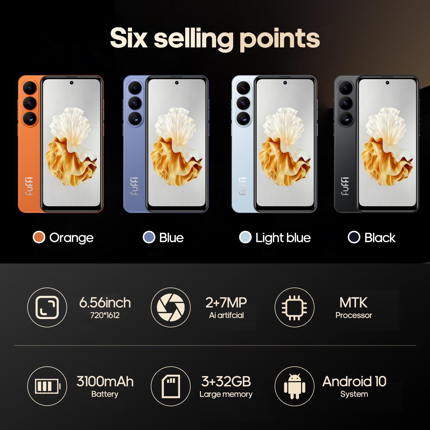 FUFFi-S26 Pro Android Smartphone, Octa-Core Processor, 6.56-Inch Display, 3+32GB Storage, 4g Network, Dual Sim, 3100mah Battery