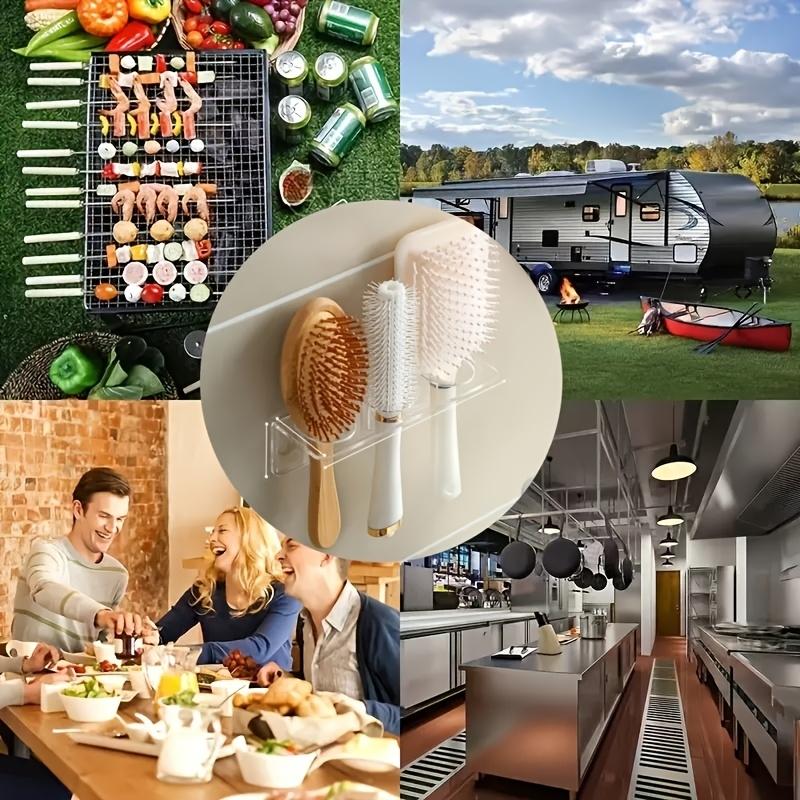 Modern Clear Acrylic Bathroom Shelf, Wall Mounted Floating Organizer for Toiletries and Hair Accessories, 1pc