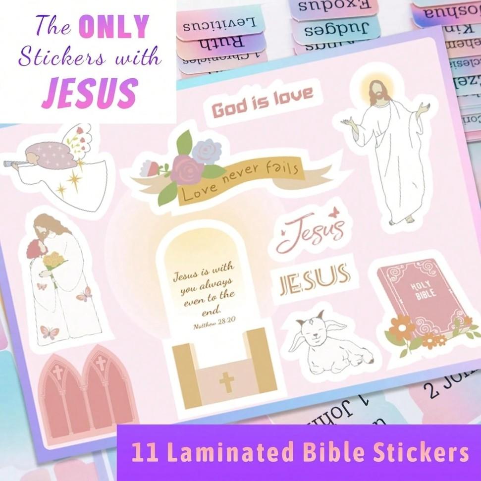 36PCS Bible study supplies for Christian women set,75 labels, 6 gel pens, 12 highlighters, stickers, unisex Bible study labels, office supplies, study supplies. Back-to-school season. Christmas gifts.