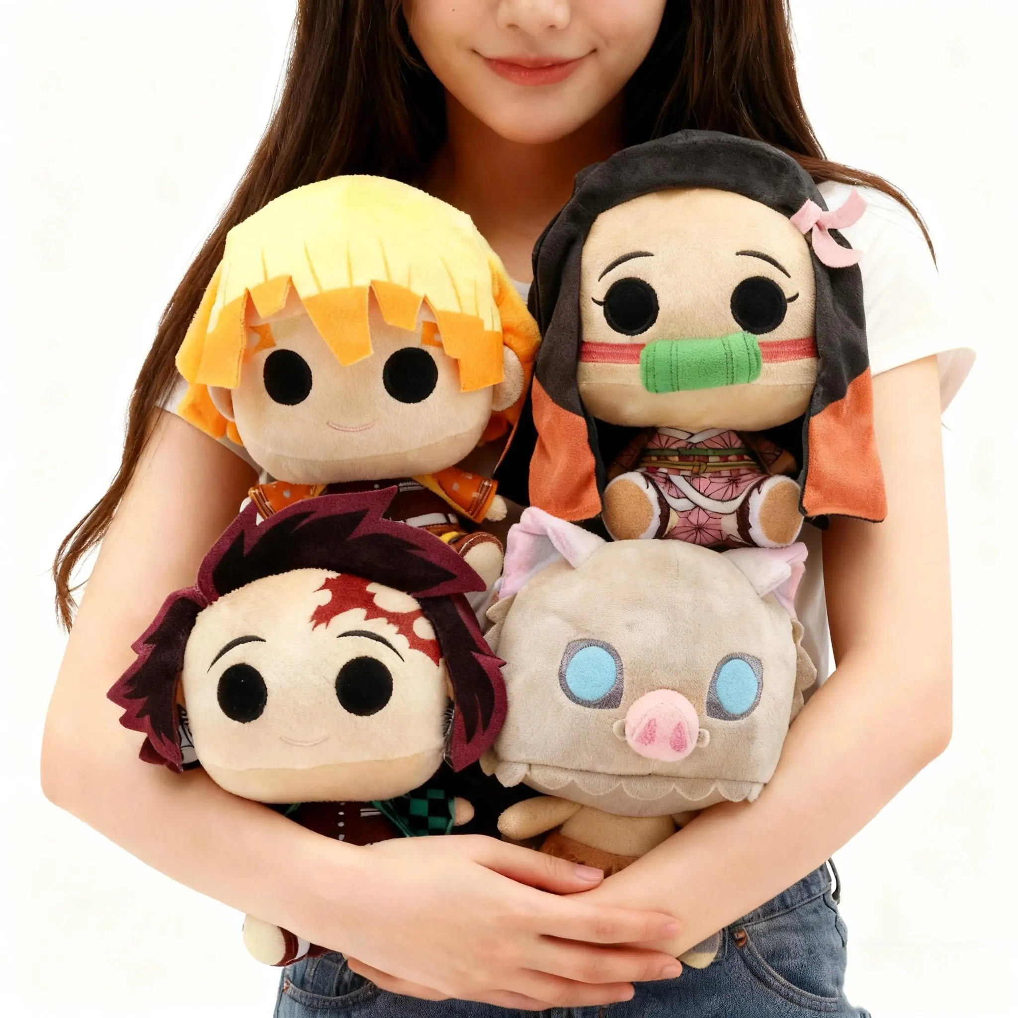 2026 Hot selling toys New 20cm Demon Slayer Cartoon Plush Toys Ghost Slayer Kamado Tanjirou Kamado Nezuko Kochou Figure Stuffed Doll Children's gifts Internet-famous toy