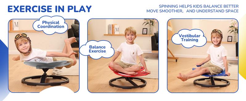 SCITOOUSA Widest Sensory Swivel Chair,Silicone Stress ReliefToy,220Lb Maximum Weight,Sensory Furniture,Sit &Spinning Toys For Age 3+,Sensory Swivel Chair Enhancing Motor Skills,Kids Furniture,Autistic/ADHD Sensory Set,Educational Indoor & Outdoor Play Fun