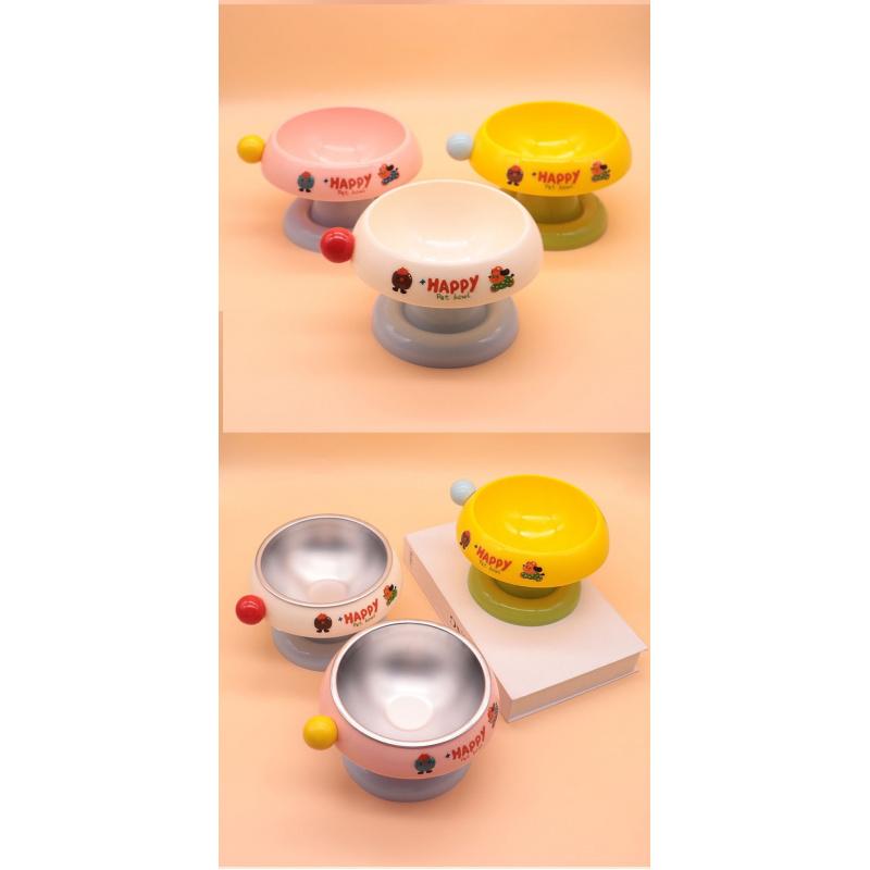 2-Pack Pet High-Booth Bowls, Stainless Steel Cat Bowl Dog Bowl Food Bowl, Cervical Protection Anti-Tip Water Bowl, Pet Supplies