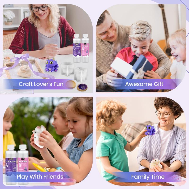 Liquid Silicone Squishy Maker Gel, Super Soft Silicone Rubber Making Kits 1:1 AB Mix Molding Cats/Dogs Paw, Hamster & Dragon Taba Squishy Making All-in-one Kit,DIY Decompression Gift,Silicone Pigment Dye for Taba Squishy, Stress Relief Toys - LET'S RESIN