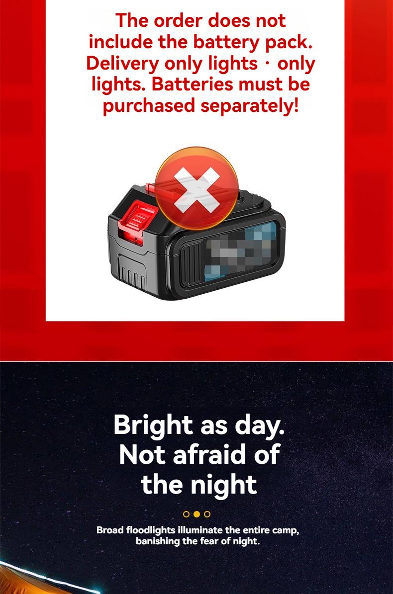 High Brightness LED Work Light Compatible with Makita & Dayi Lithium Batteries, Super Bright Outdoor Floodlight, Portable Emergency Job Site Lamp for Construction Repair Camping, Waterproof Cordless LED Flashlight Tool Light