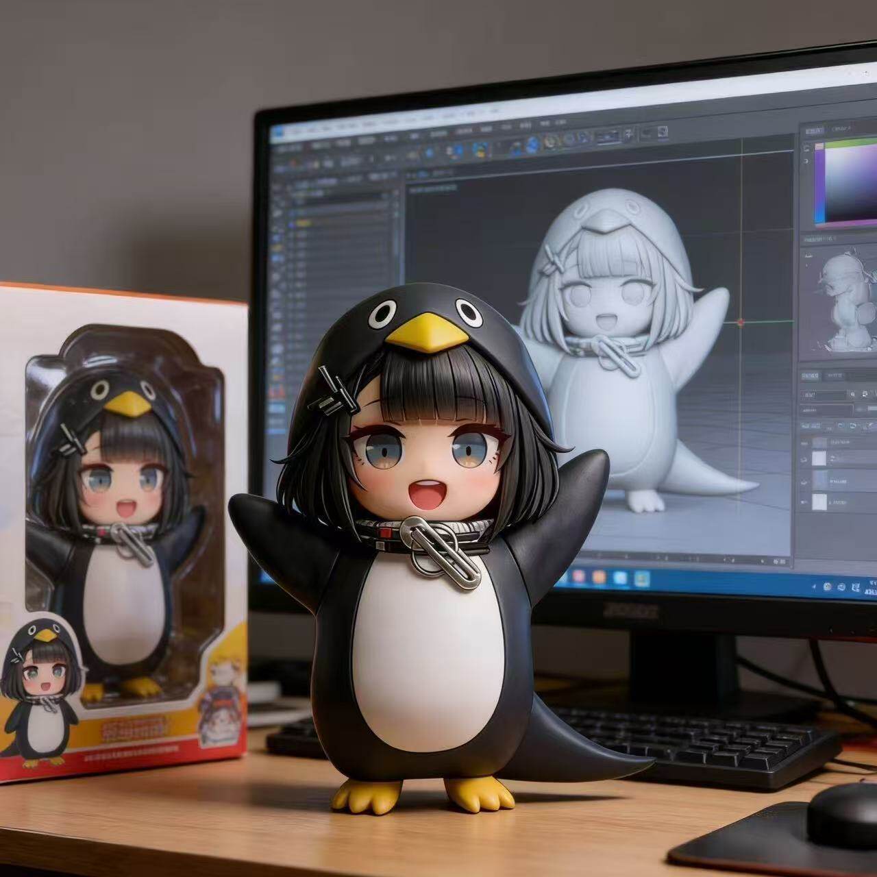 Arknights Endfield Penguin Administrator Statue Toy Gugu Gaga Cartoon Penguin Doll Home Decor Kids Holiday Surprise Present