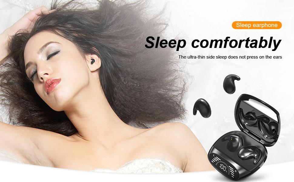 MSHUKCOE Wireless Sleep Earbuds for Side Sleepers Soft Comfortable Sleeping in Bed Ear Buds on Side Invisible Earphones Bluetooth Nighttime Sleeping Flat Earbuds Small Tiny Mini Headphones Sports Waterproof Headsets，for Work Running