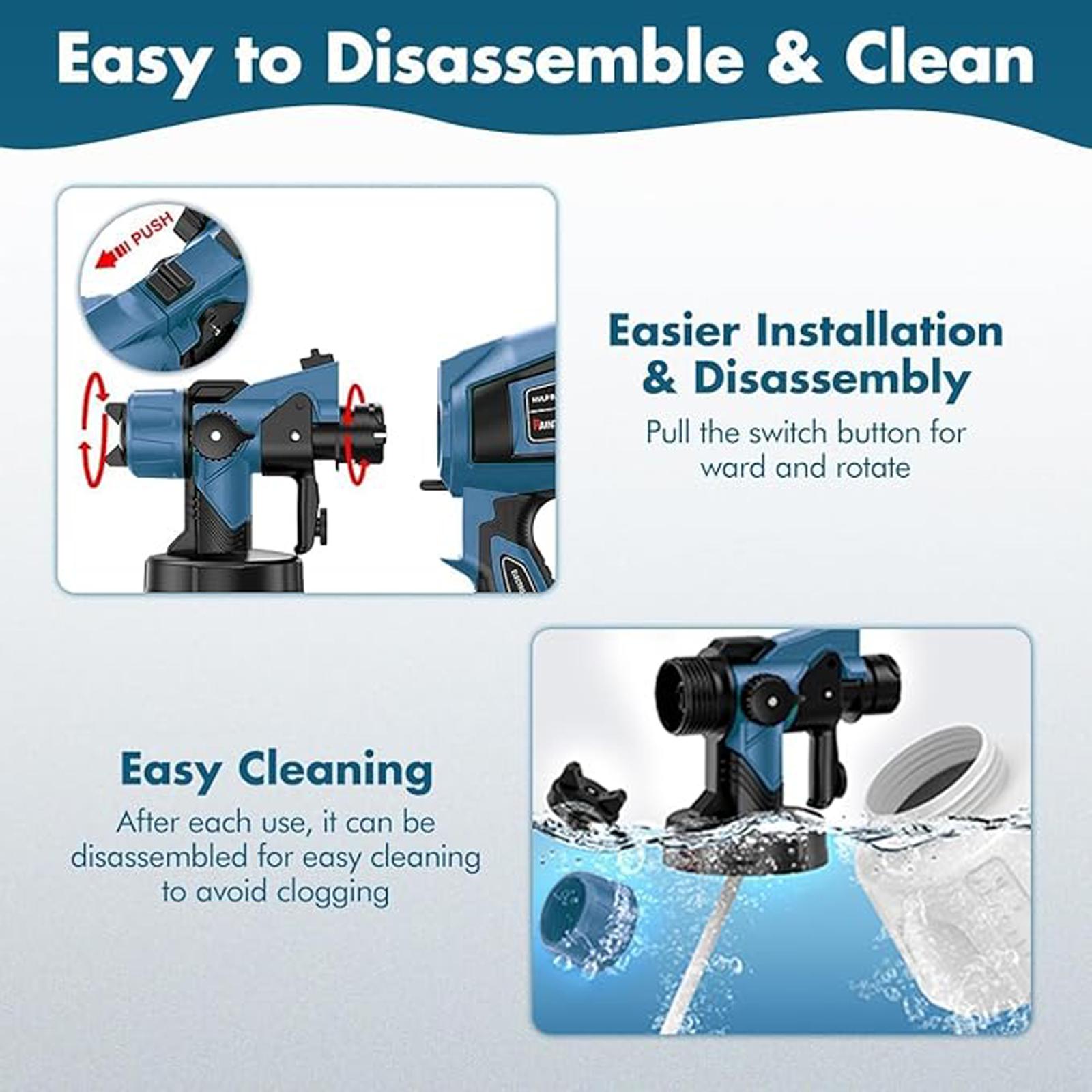 Paint Sprayer 1000W High Power Electric Spray Paint,1400ML Container,4 Nozzles 3 Patterns,Adjustable Spray Width Knob,Easy to Clean for Paint Sprayer for Furniture Garder Chairs Fence Walls Door Etc