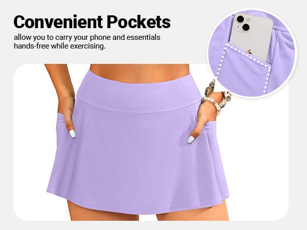 Tempt Me High Waisted Bikini with Skirt - Women Two Piece Swimsuit Skirted Bathing Suit Set with Pockets Swimwear