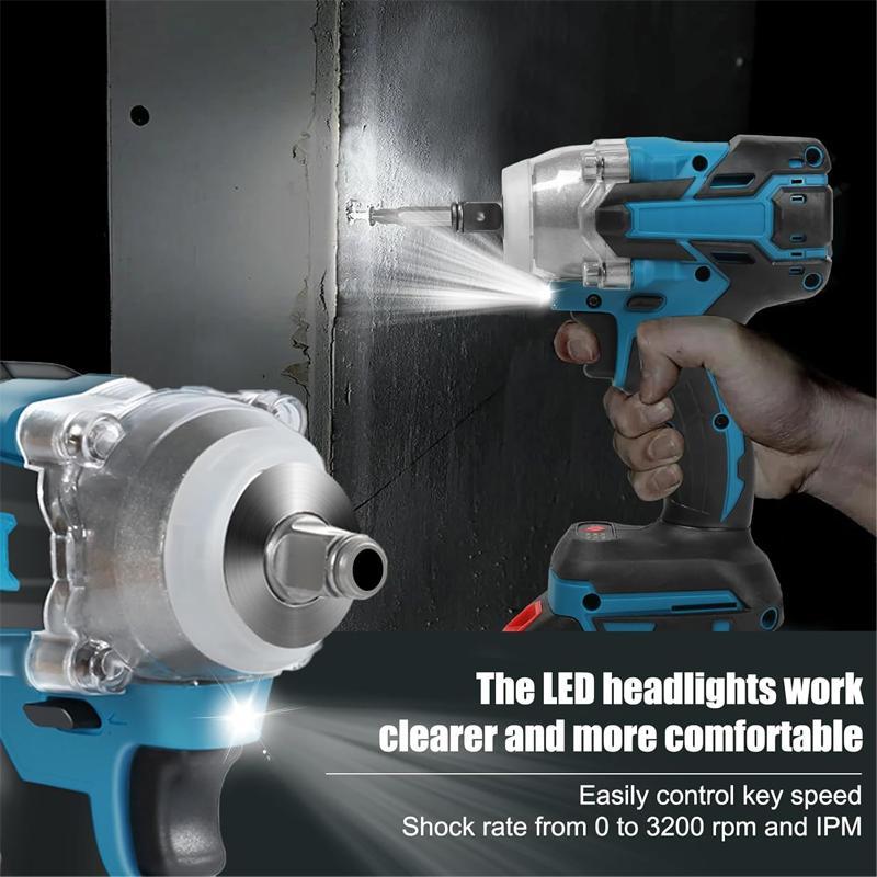 1/2 Cordless Impact Wrench,3-In-1 High Torque Impact Gun With 2x 3000mah Li-lon Battery,5 Impact Sockets,8 Drills,10 Screws And Tool Case,Impact Tools For Car Lug Nuts 1/2 Cordless Impact Wrench,3-In-1 High Torque Impact Gun With 2x 3000mah Li-lon Battery,5 Impact Sockets,8 Drills,10 Screws And Tool Case,Impact Tools For Car Lug Nuts