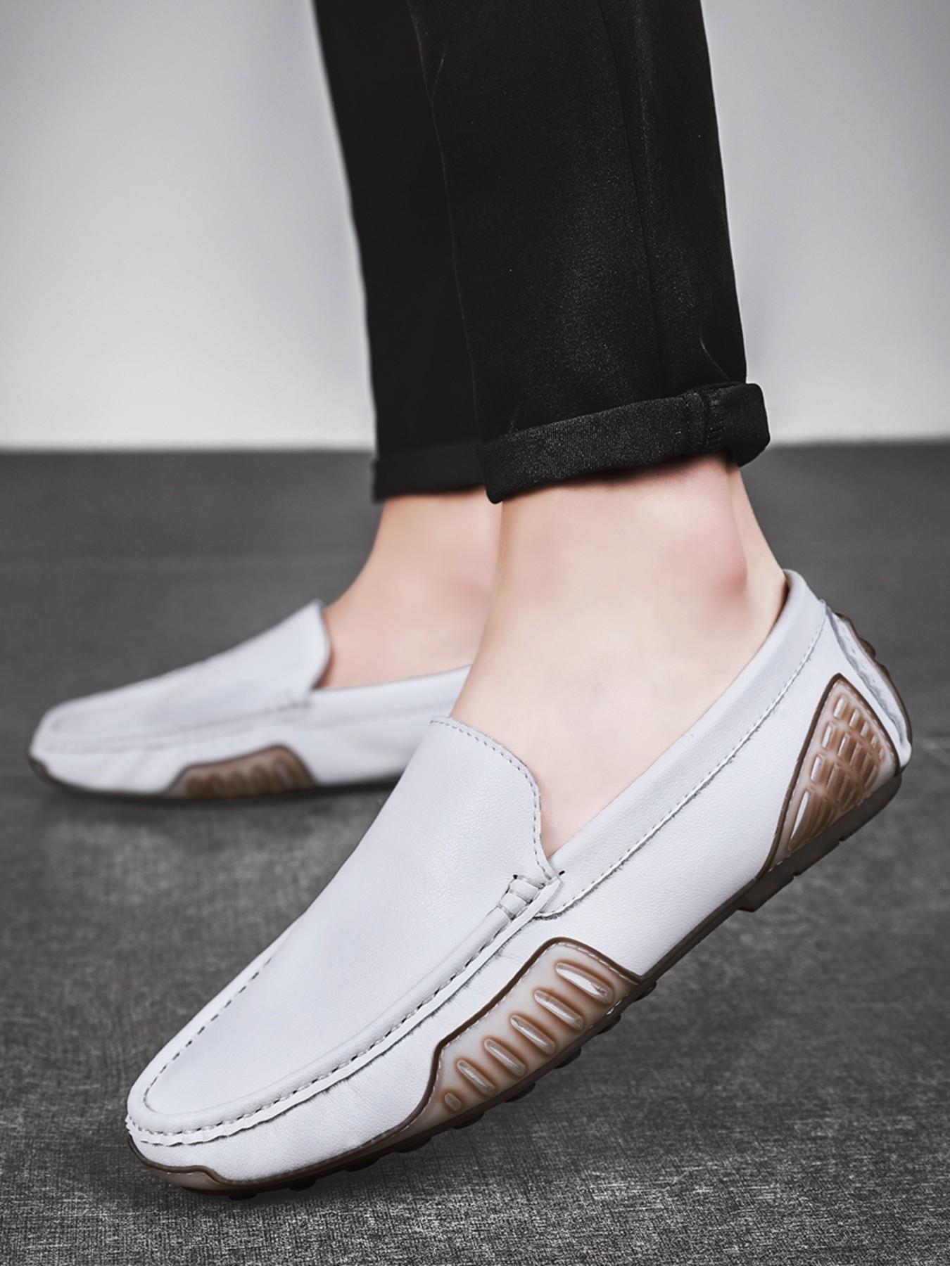 Men's Loafers, High-Quality Leather Upper, Flat Slip-On Men's Shoes, Fashion Casual Walking Shoes, Perfect for Weddings and Parties, Fashionable Loafers