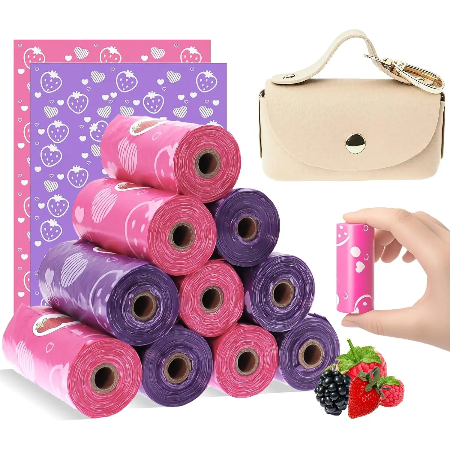 Sanitary Napkin Disposal Bags with Dispenser, Feminine Hygiene Disposal Bags for Tampons Trash Bag, Personal Care Sanitary Bag for Women  Handling (Multicolor)