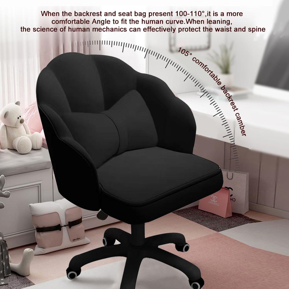 【Black Friday】 Vanity Office Chair Cute Petal Desk Chair, Modern Fabric Home Butterfly Chairs Height Adjustable Chair Makeup Chairs Computer Chair