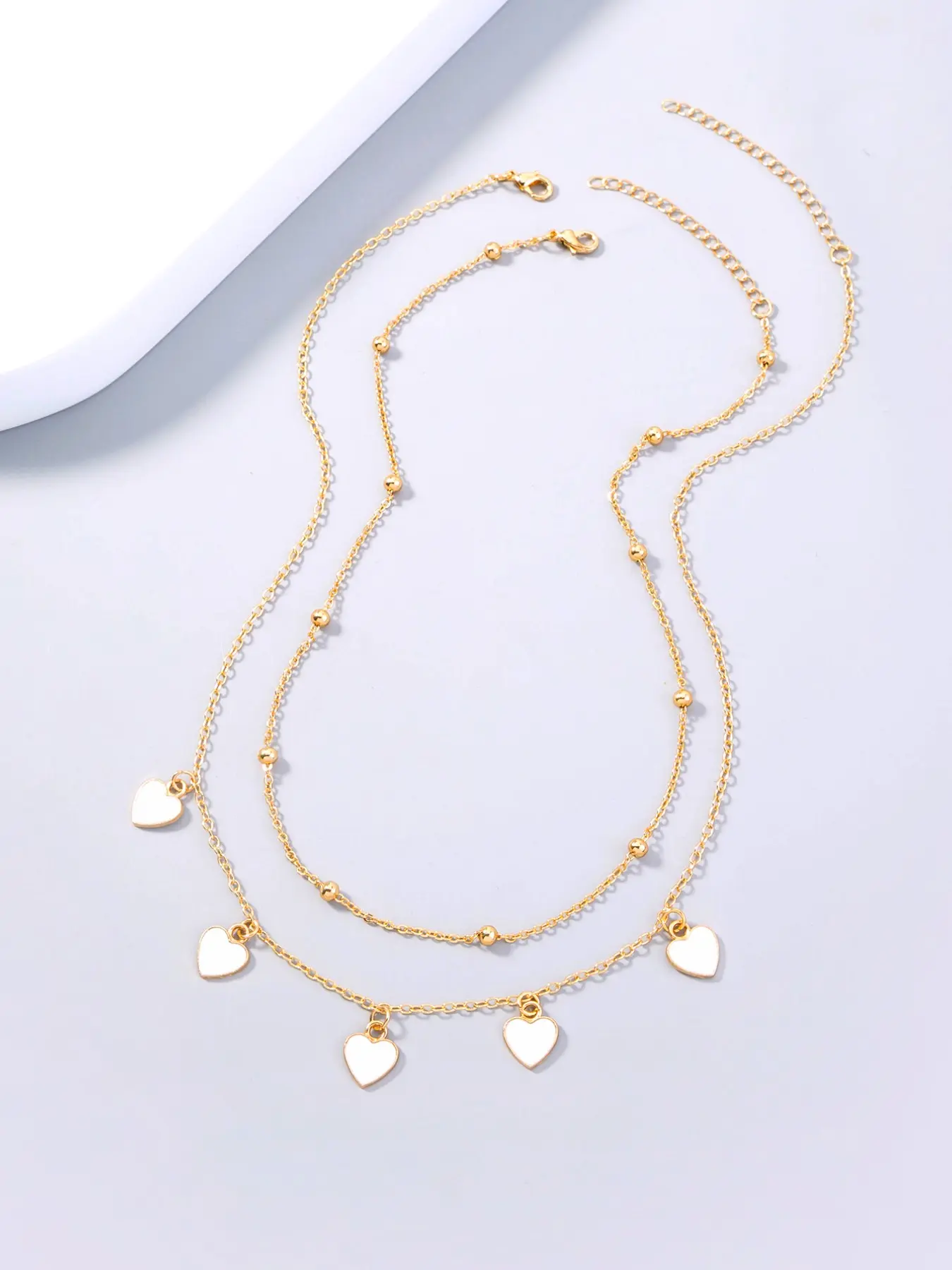 Women's Elegant Heart Shaped Necklace, Exquisite Trendy Stackable Necklace, Chic Jewelry As Gift for Girlfriend