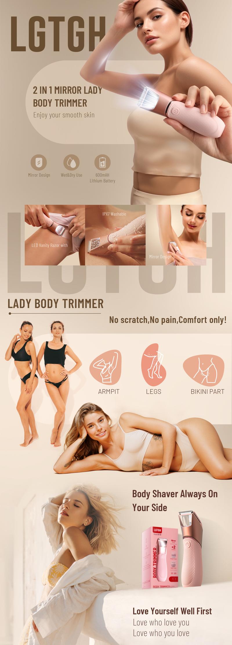 [[TikTokShopStockUp]Man/women scaping Pubic Trimmer- Waterproof Hygiene Razor Safe Quick Gifts Cordless Gentle Trimming Fast Trimming, Electric Body Hair Trimmer-Groin Hair Trimmer lawn mower