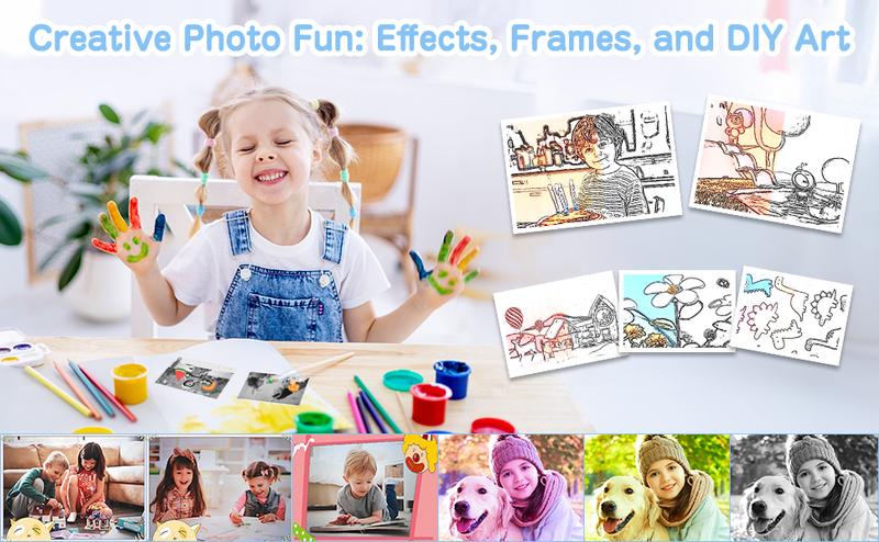 Camkory Instant Camera for Kids - 48MP Dual-Lens, 1080P Video, Selfie & Instant Print, Toddler Digital Camera Toy for Boys & Girls Age 3-12, Christmas Birthday Gift (Black)