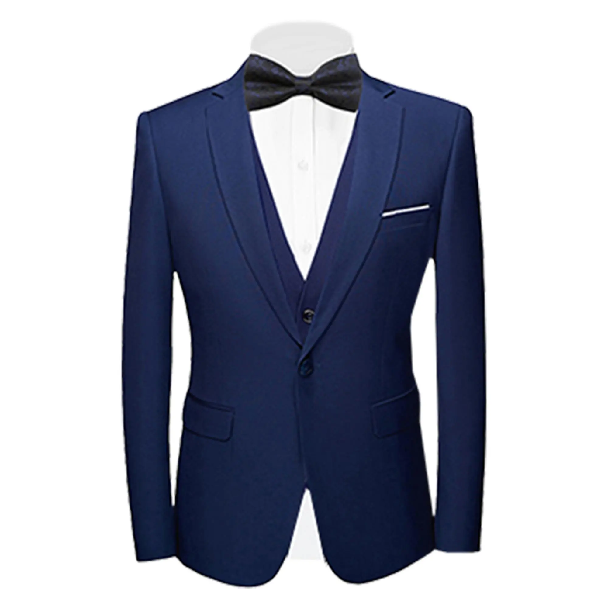 Luxe Wrinkle-Resistant 4-Piece Tuxedo Suit Set, One Button Lapel Blazer Vest Pants Necktie for Fashion Runway Shows & Themed Evening Gatherings