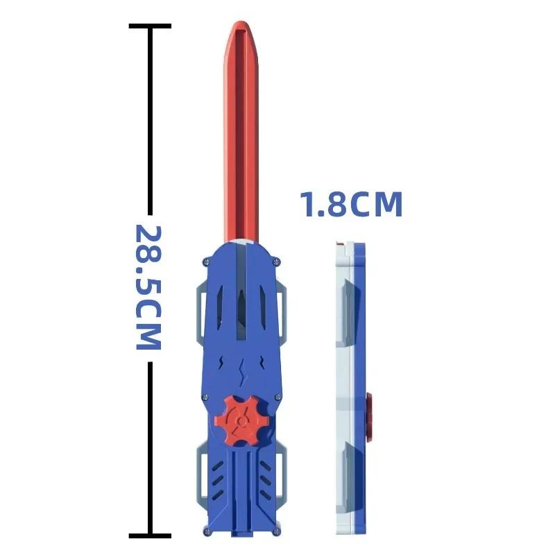 Unisex Plastic Parent-Child Interactive Telescopic Sword Fidget Toy, 8-10 Years Stretching Eject-Retract Multi-Player Battle Game Set, 3D Decompression Stress Relief Toy