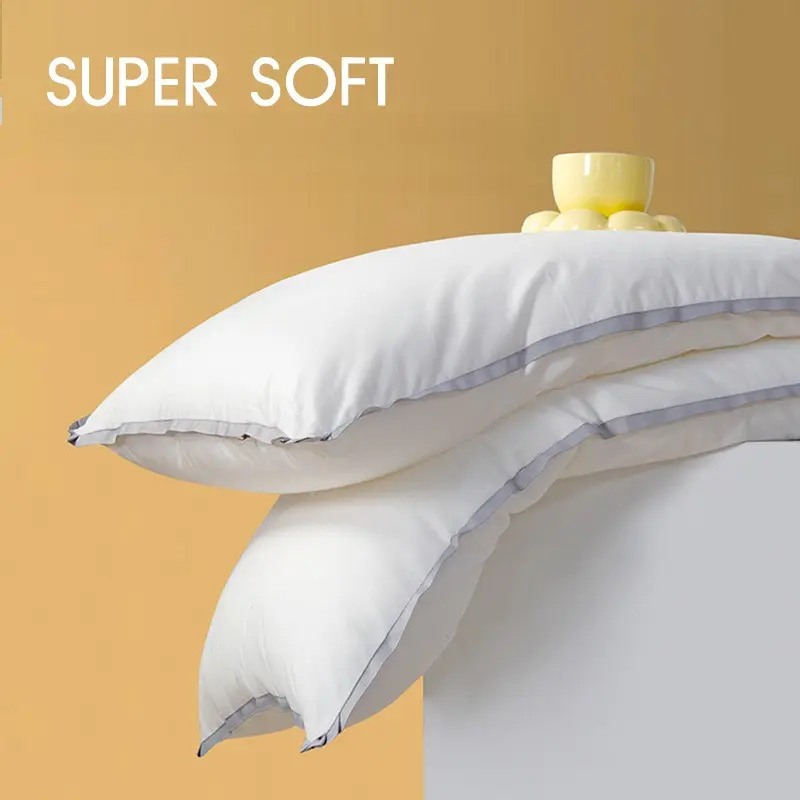 Ultra Soft Extra Low Profile Super Thin 100% Pillow Insert for Sleeping Flat Breathable Lightweight Comfortable Pillow for Home Bedroom Use Single Size Bed Pillow Minimalist Design Filled Core