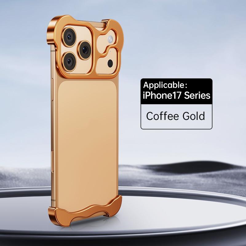 Minimalist Phone Case for iPhone 17 Series, Aluminum Alloy Frameless Design, Ultimate Protection with Lens Film Included