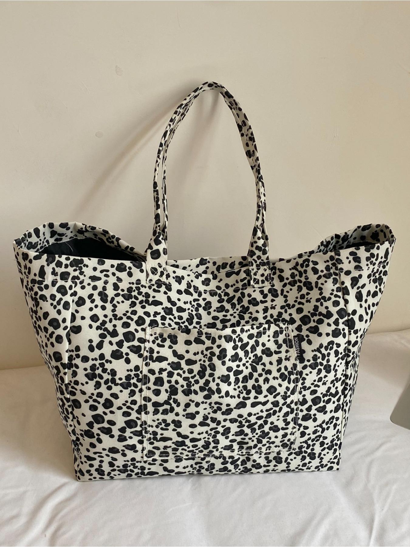 New Arrival Women Fashionable Casual Lazy Style Leopard Floral Large Versatile Slouchy Tote Bag Relaxed Ruched Shoulder Bag Big Capacity Suitable For Short Trip Shopping Dating Daily Wear Totes Bag