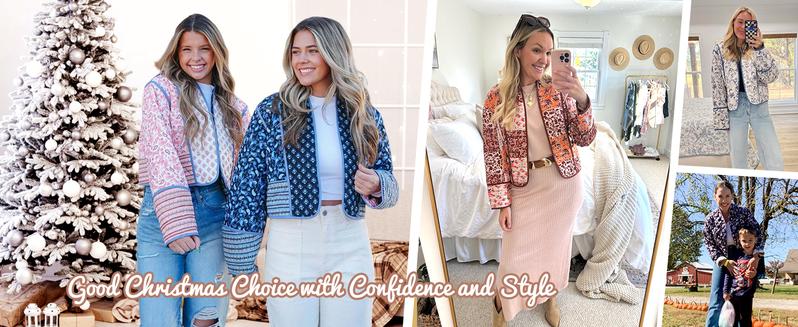 Molitree Women's Cropped Floral Quilted Jacket Cardigan Printed Lightweight Open Front Padded Puffer Coat
