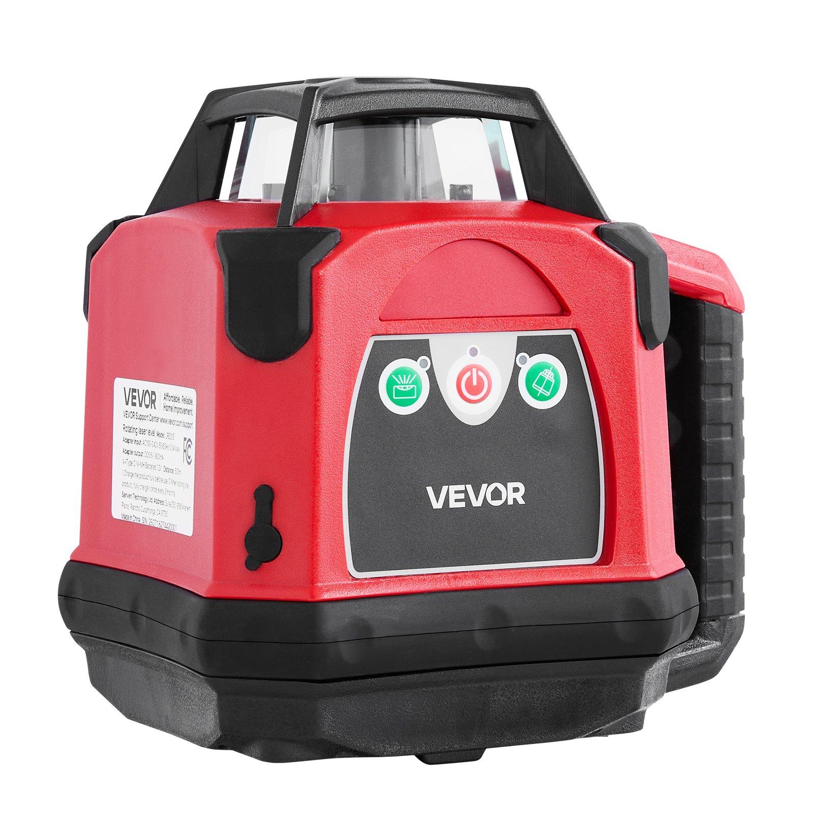 VEVOR Self-Leveling Rotary Laser Level Complete Kit, 1650ft 360-Degree Red Horizontal Laser Transit, Includes Heavy-Duty Tripod, Receiver, Remote Control, Toolcase, IP54 Waterproof, 0.06 in/100 ft for Construction, Includes Tripod