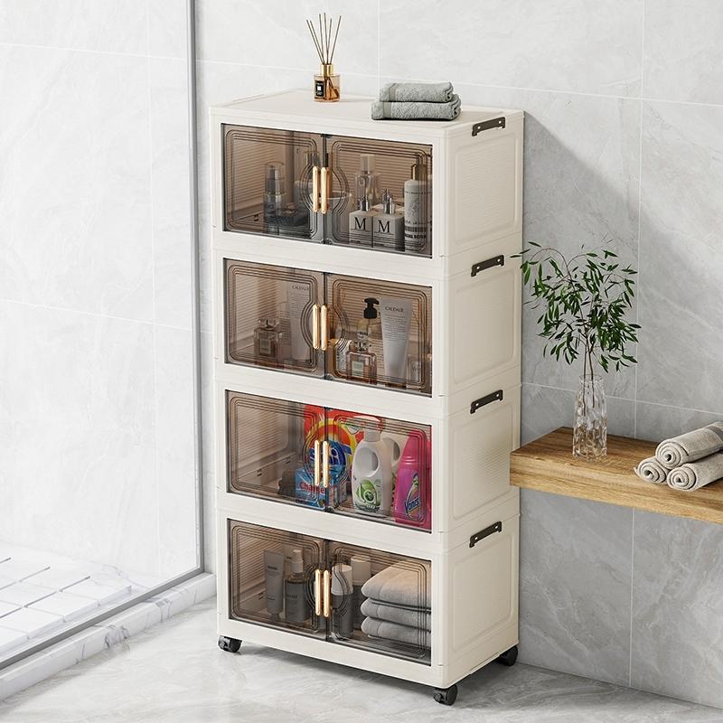 46cm*27cm Plastic Storage Cabinet, 2-6 Layers, Quiet Wheels, Space-Saving, Durable, Easy Assembly, Ideal for Home Items, Snacks, DIY Setup