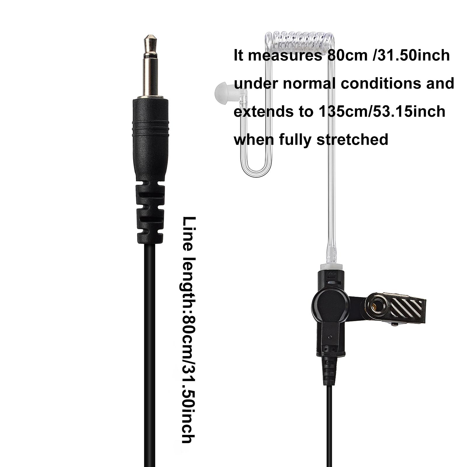 YNIBST 3.5mm Receiver/Listen Only Surveillance Radio Earpiece Compatible with Two-Way Radios, Transceivers and Radio Speaker Mics Jacks with Acoustic Coil Tube Walkie Talkie Headset for Security, Police and Law Enforcement Use