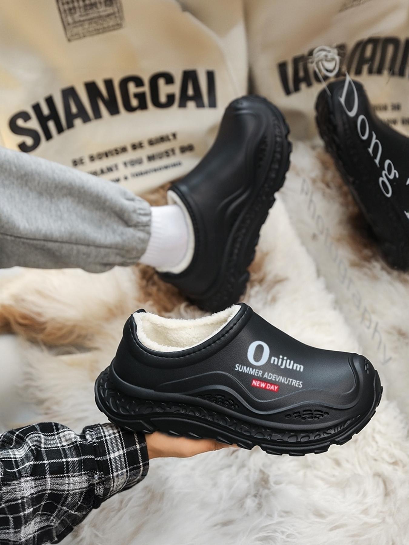 Thick Sole Anti-Slip Fleece Lined Warm Slippers, Durable Waterproof, Essential Winter Travel Shoes, Comfortable and Stylish