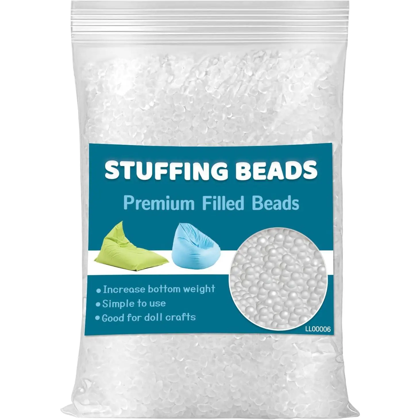 100g/3.52oz Poly Pellets, Weighted Beads Stuffing for Stuffed  |  Poly Pellets for Stuffed , Plush Dolls,  DIY Craft Supplies