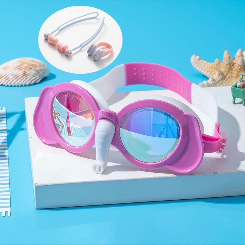 Swimming Goggles with Nose Clip & Earplugs, Waterproof Anti-fog HD Swimming Goggles, Swimming Equipment for Pool Beach Summer