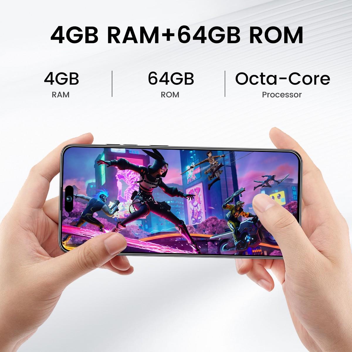 2026 New Unlocked Smart Android Phone, 4100mah Battery, 4+64GB RAM, 5mp+13mp Camera, Dual Sim, 4g Network, 6.93 Inch Screen, Octa-Core Cpu, Android 10.0