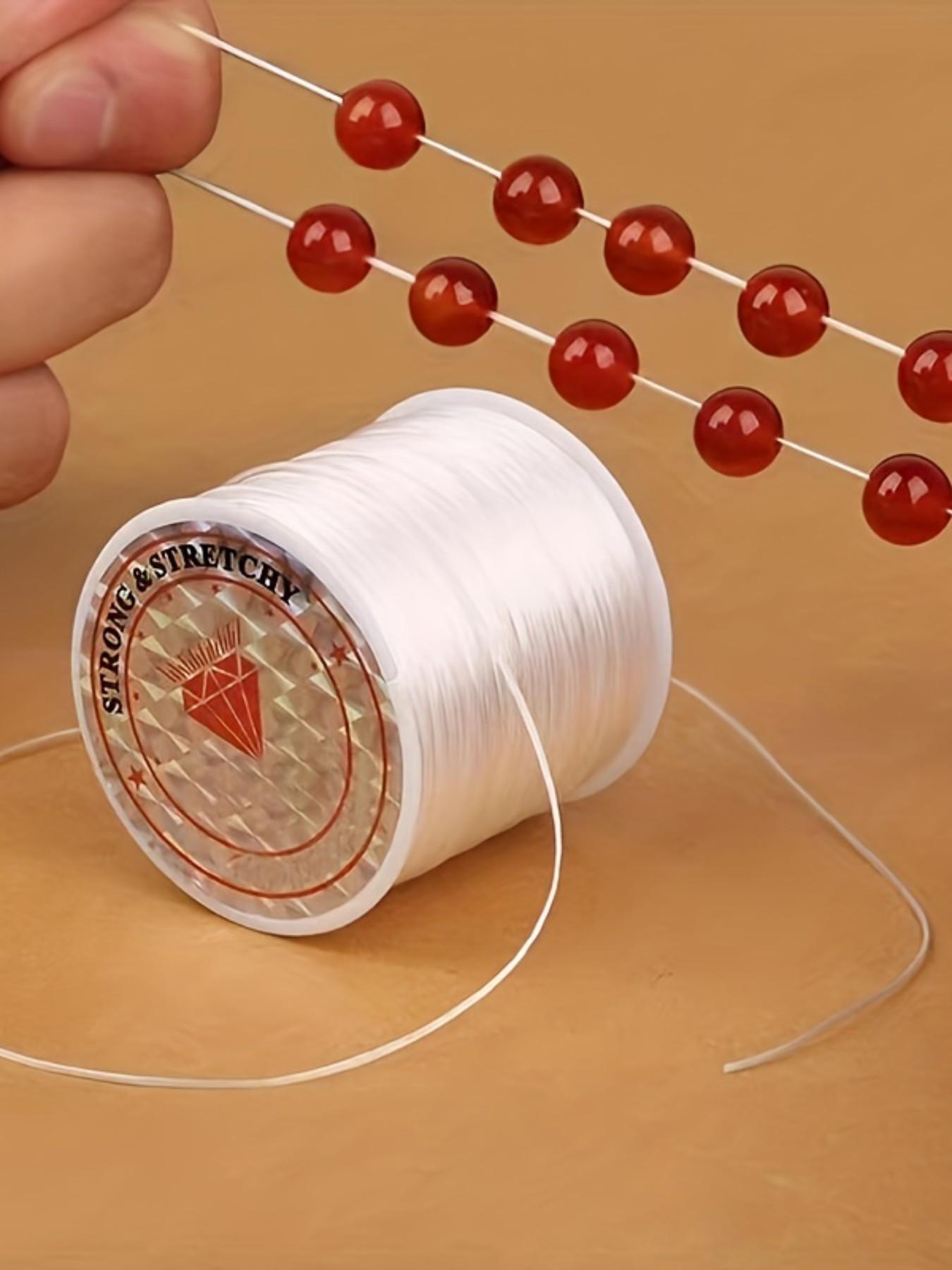 50m/1968in Strong Stretch Elastic Cord, 0.8mm - Ideal for DIY Jewelry, Bracelets, Necklaces & Beading Crafts, with Knot-Hiding Durability - Perfect for Party Balloon Decorations, Connectors for Jewelry Making, Diy Jewelry Accessories