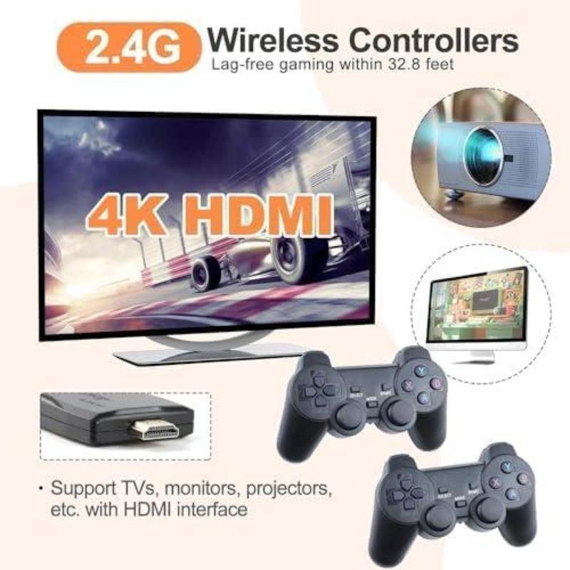 Wireless Game Controller, HD Ps Arcade Box HDMI 4K Home Gaming Console, Wireless Handheld Joystick for Video Games