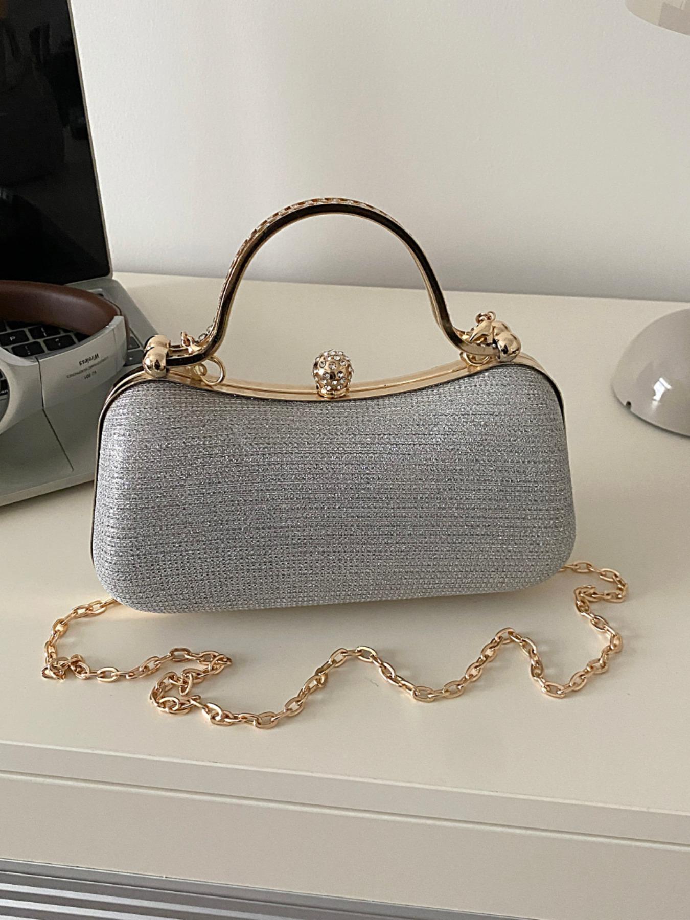 Elegant Rhinestone Bridal Bag, Sparkling Shoulder Clutch, Unique Design Party Evening Bag for Women, Perfect for Weddings & Events